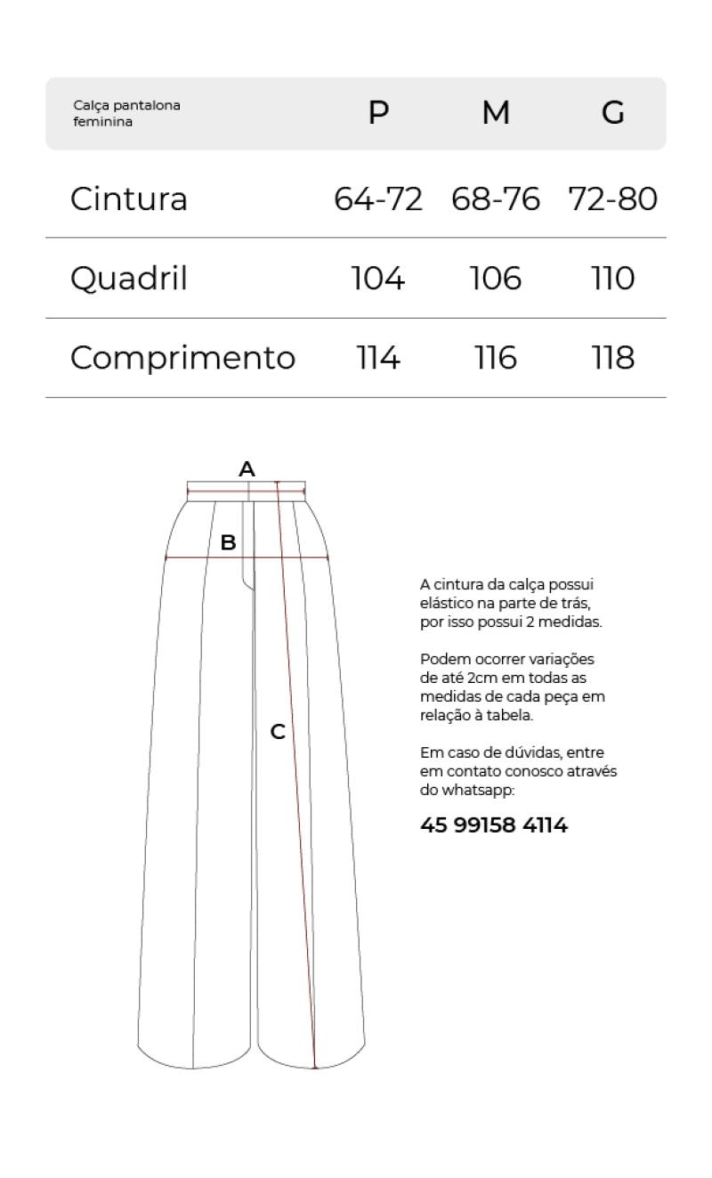 Calça Pantalona Feminina Quadriculada