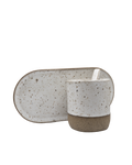 Conjunto copo, pires e colher