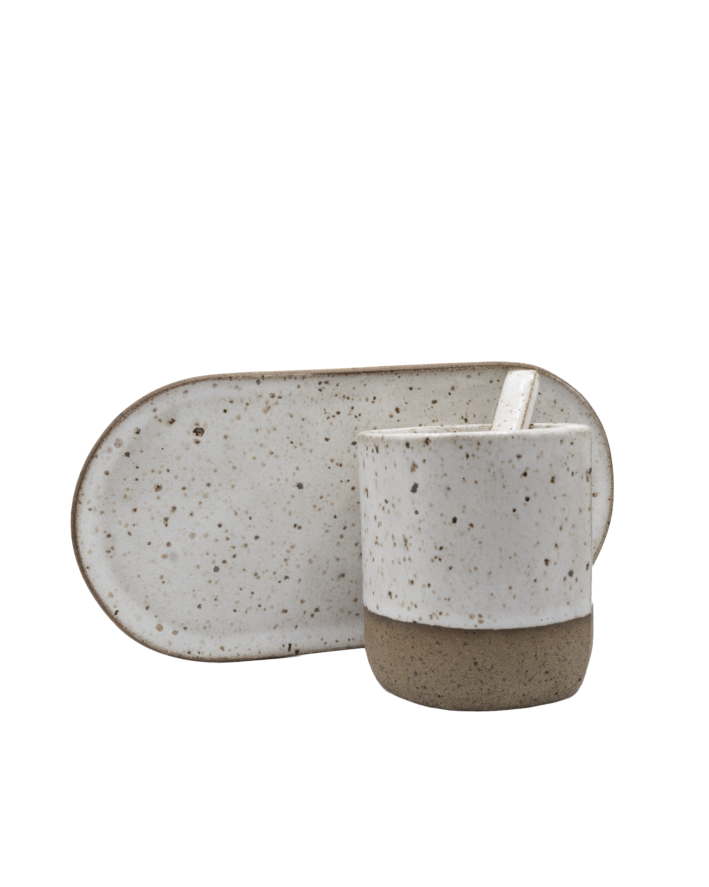 Conjunto copo, pires e colher