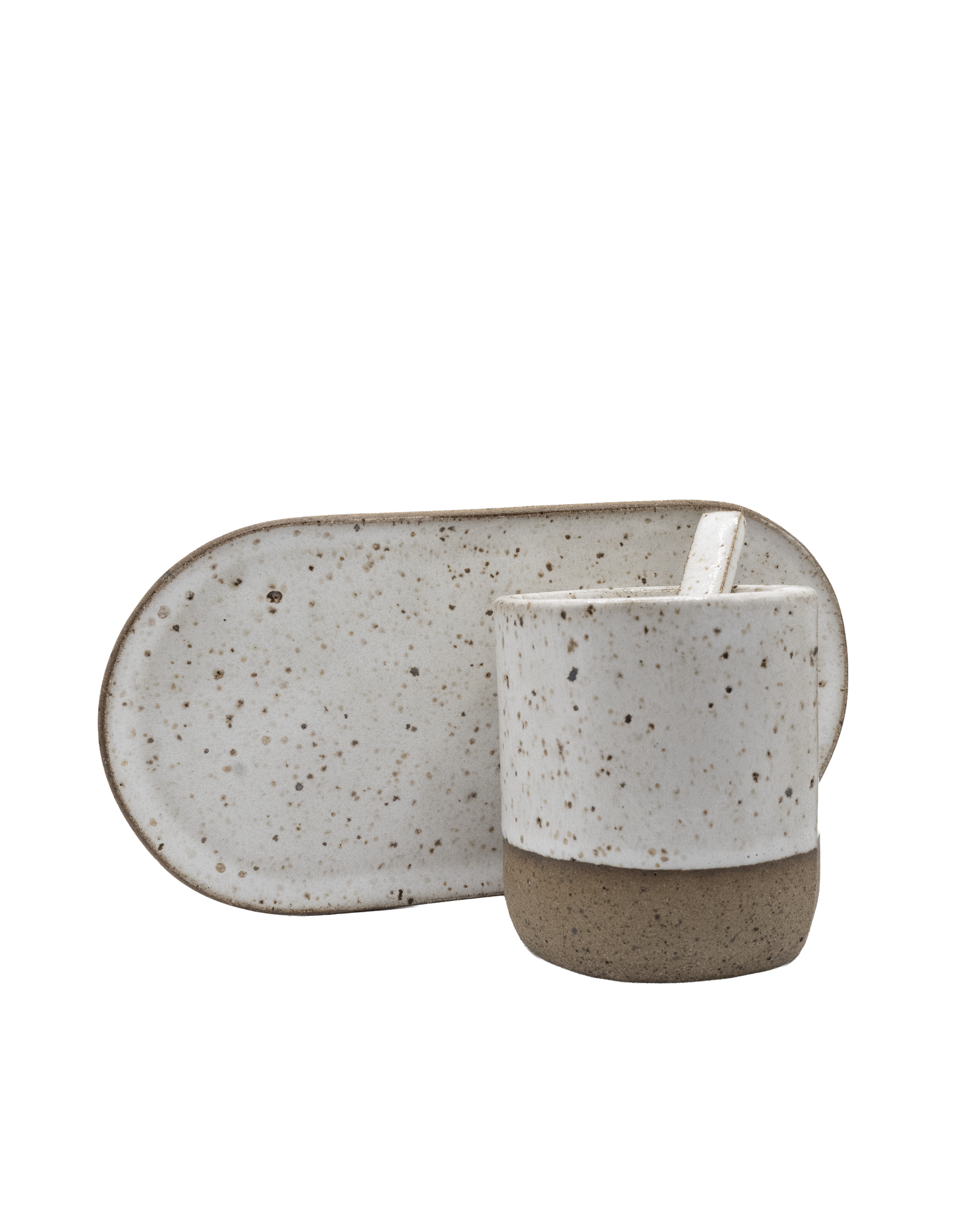 Conjunto copo, pires e colher