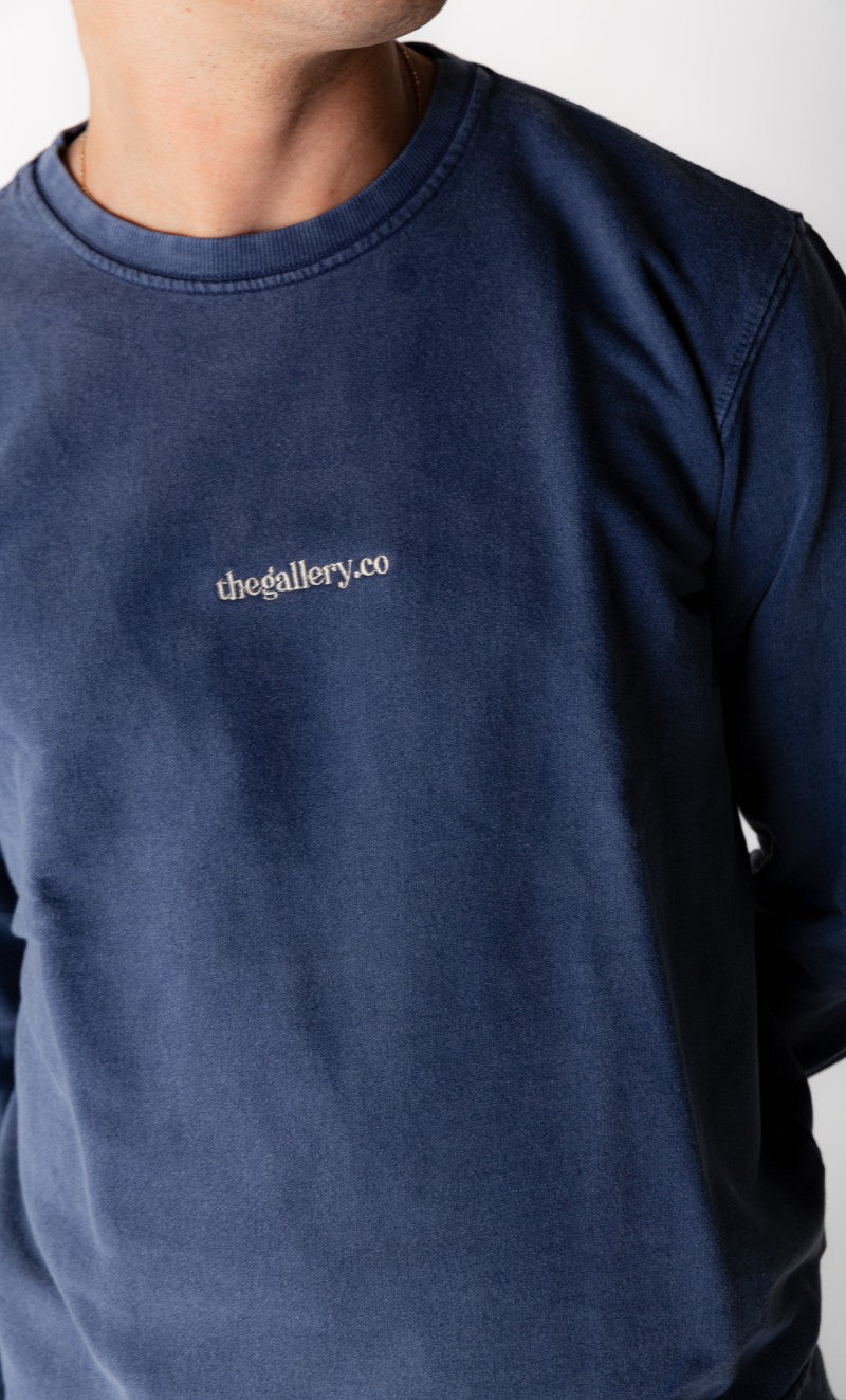 Moletom Básico Bordado Azul