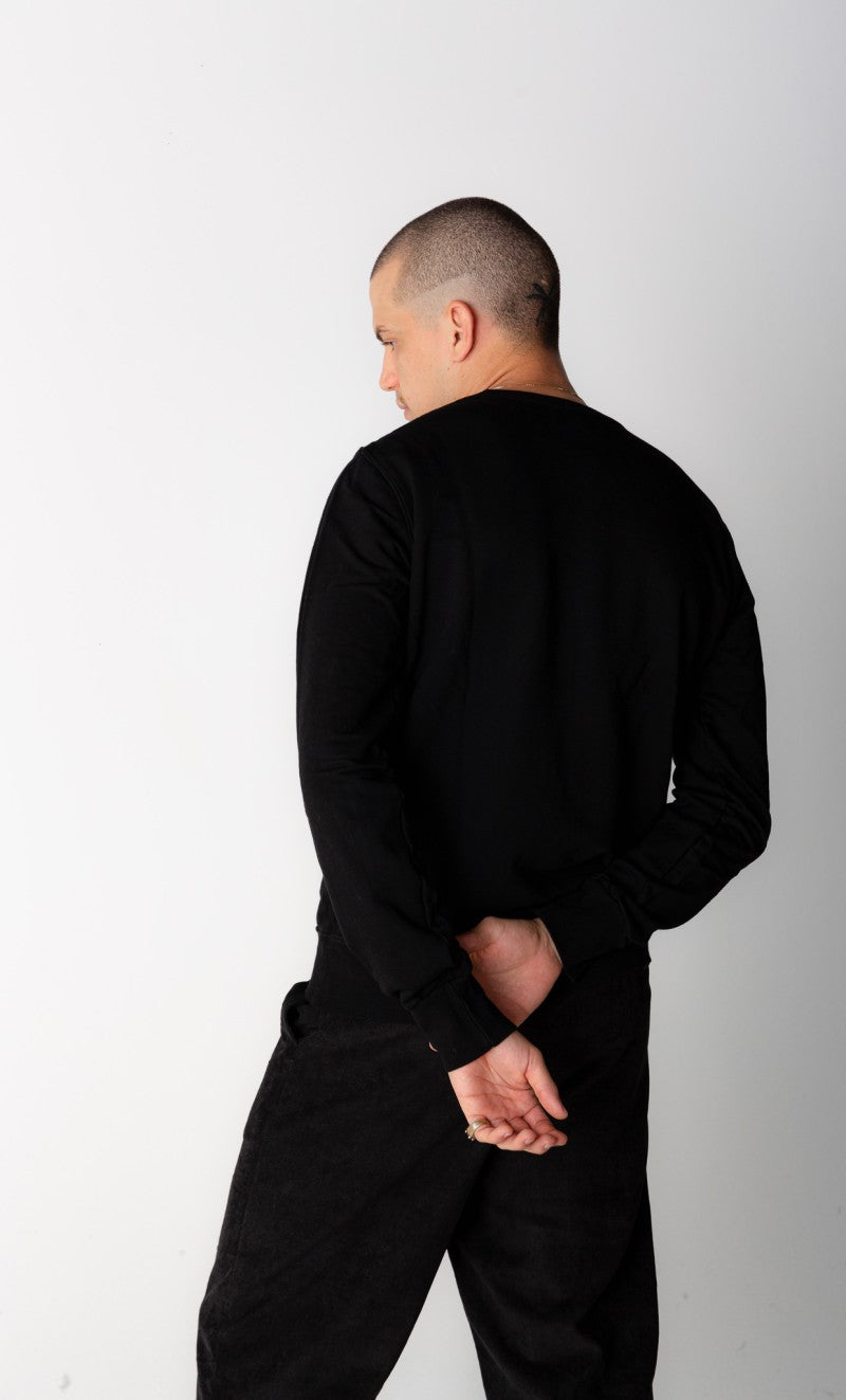 Moletom Básico Bordado Preto