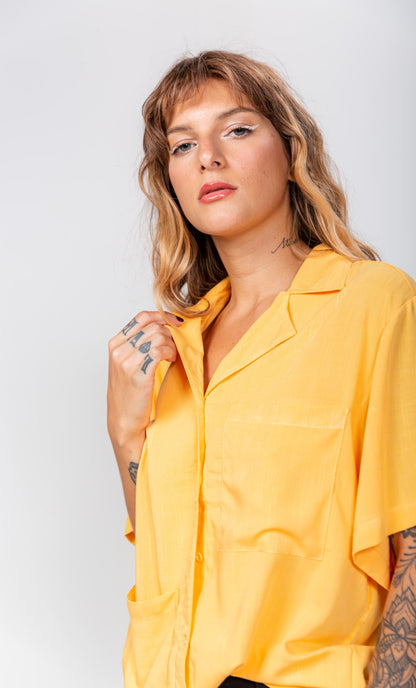 Camisa Gola Blazer Feminina