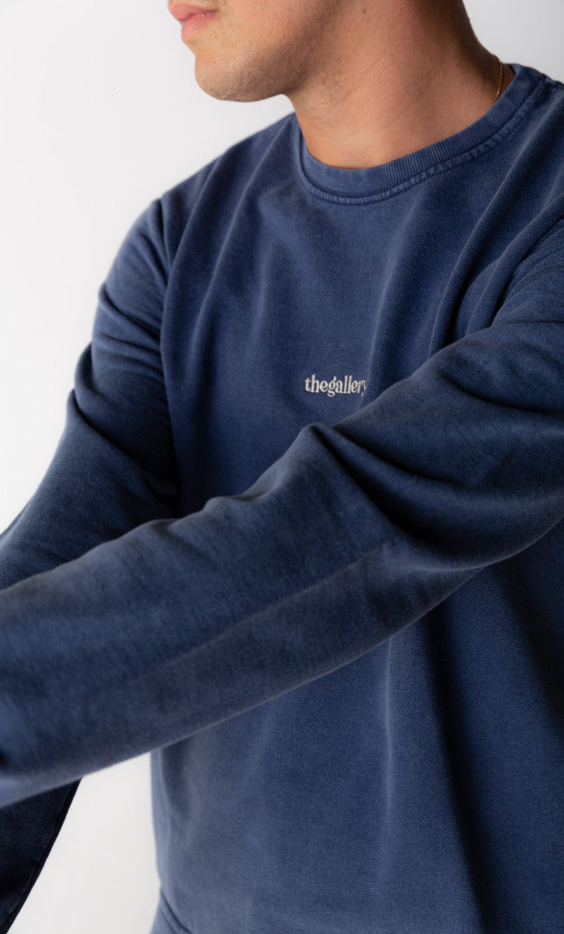 Moletom Básico Bordado Azul