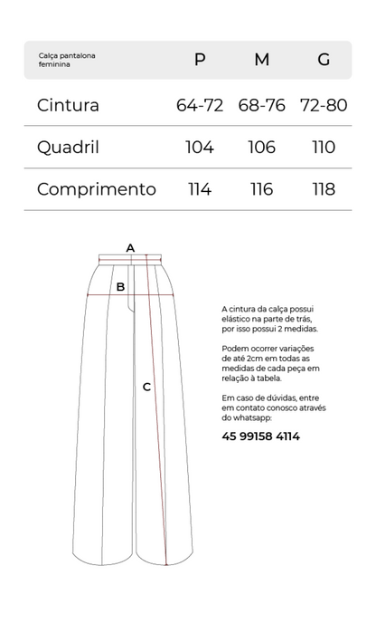 Calça Pantalona Feminina Quadriculada