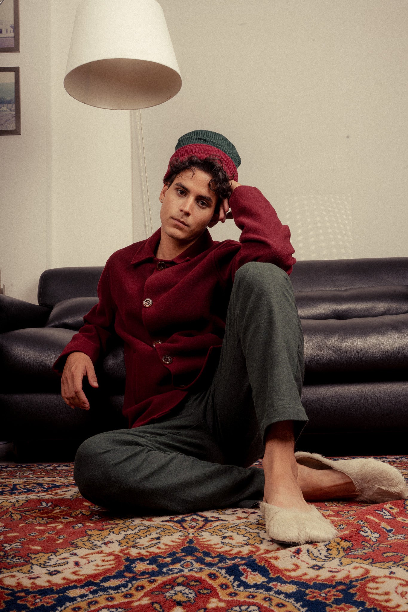 Calça de alfaiataria flanelada