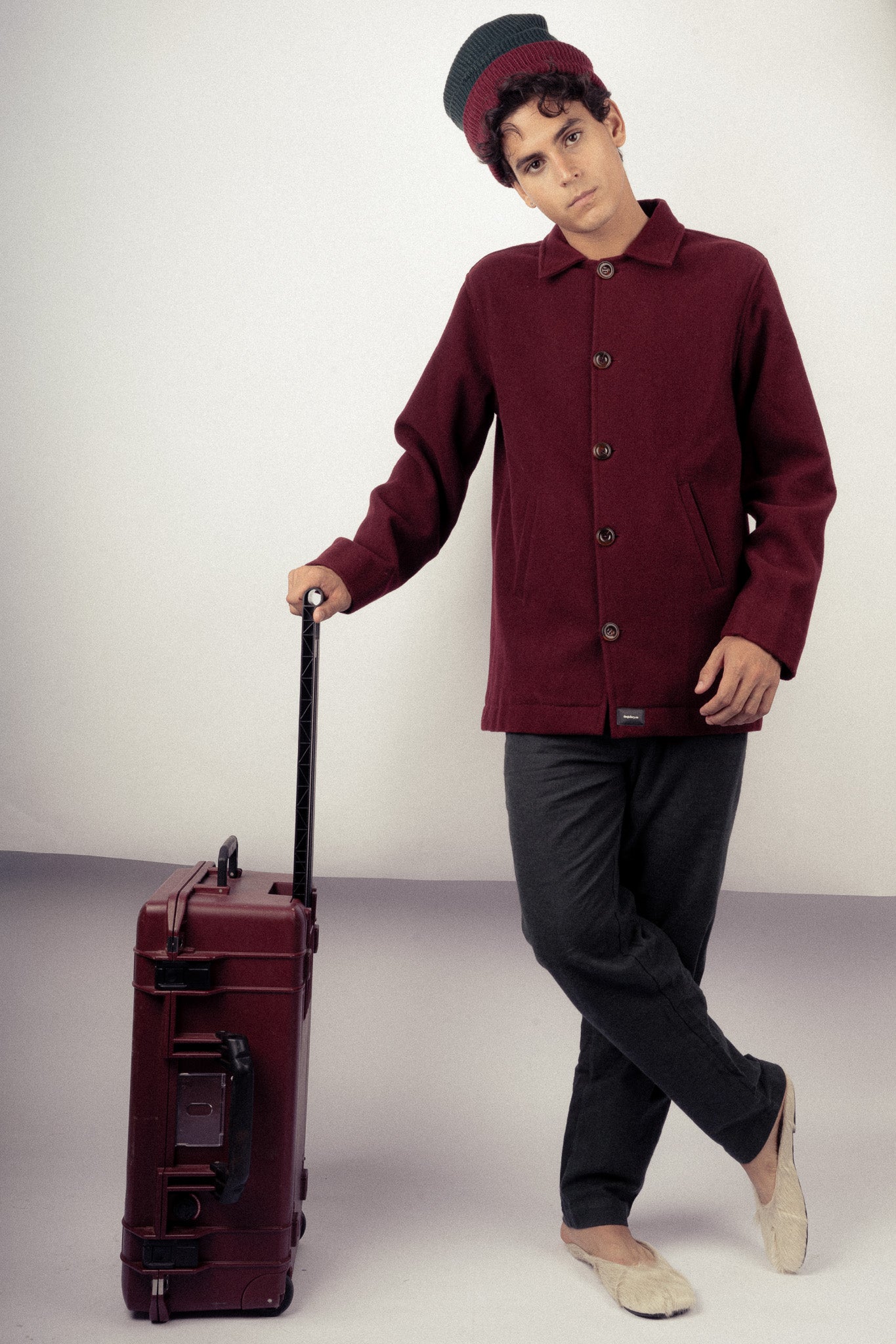 Calça de alfaiataria flanelada