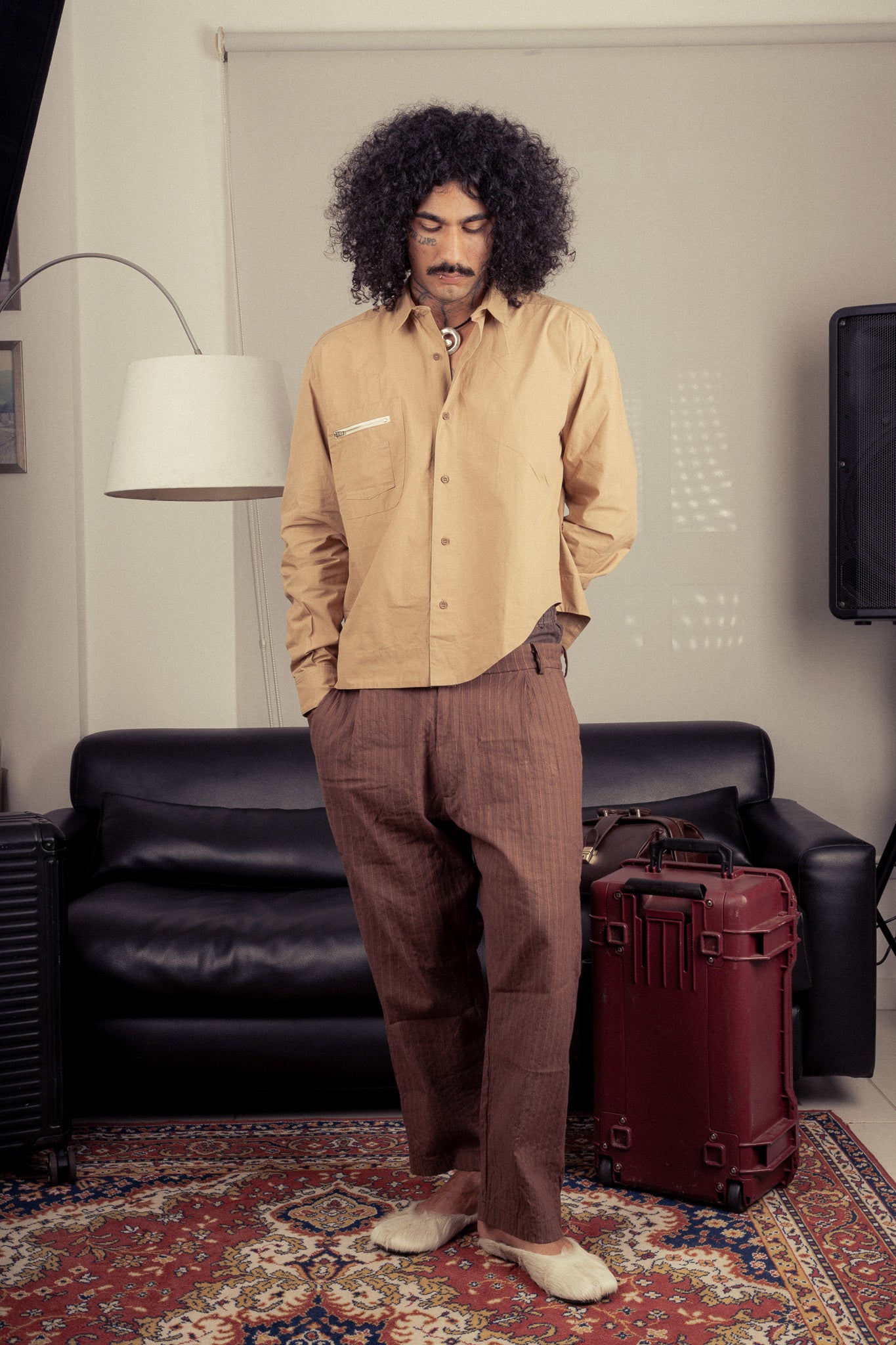 Calça jacquard look-H