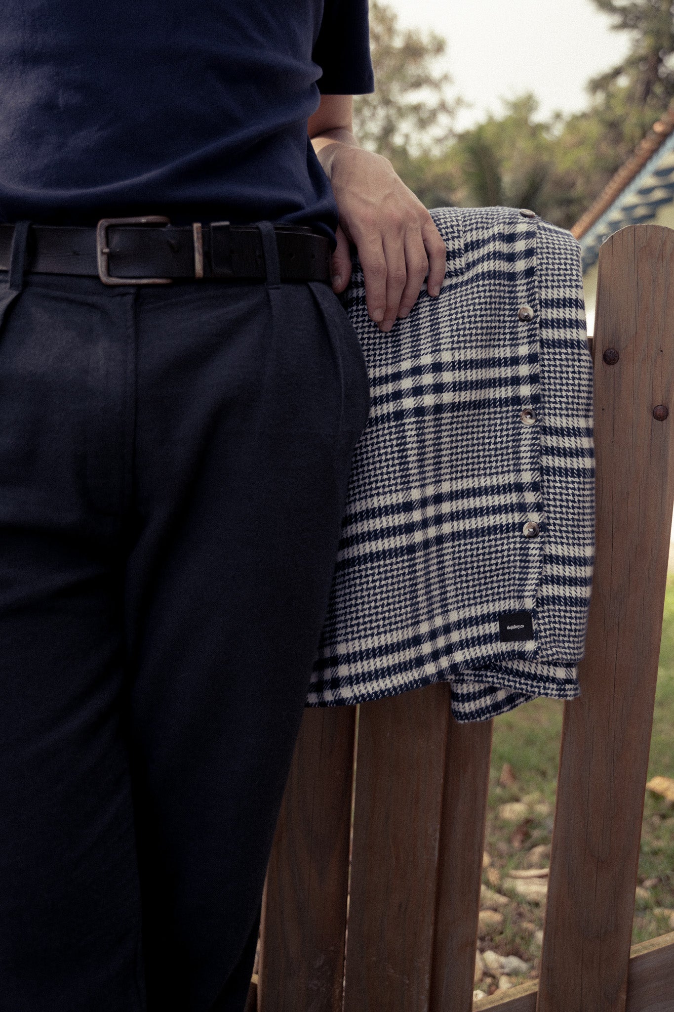 Calça de alfaiataria flanelada