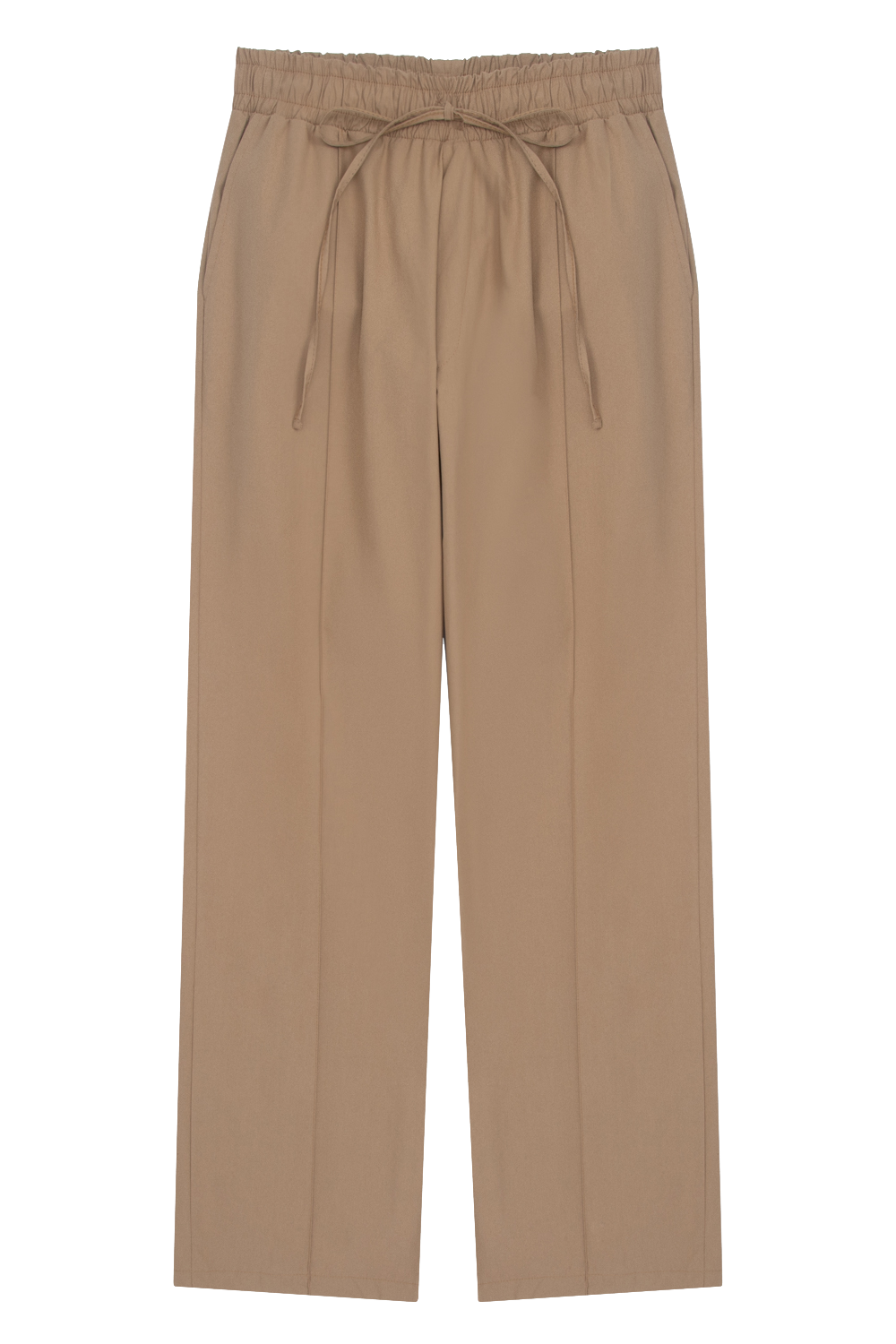 Calça reta paper bege