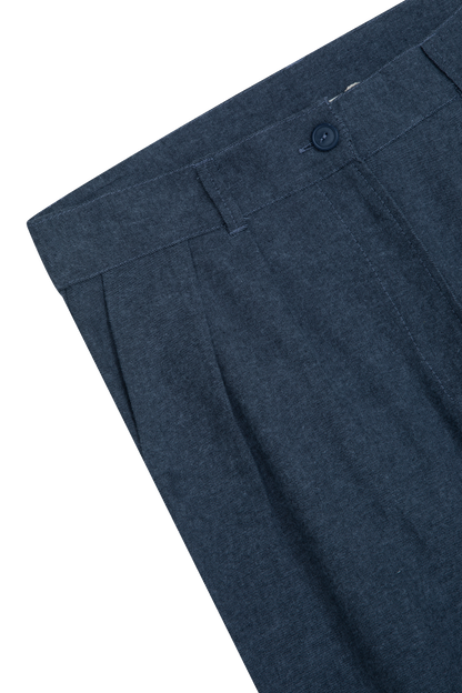 Calça de alfaiataria flanelada