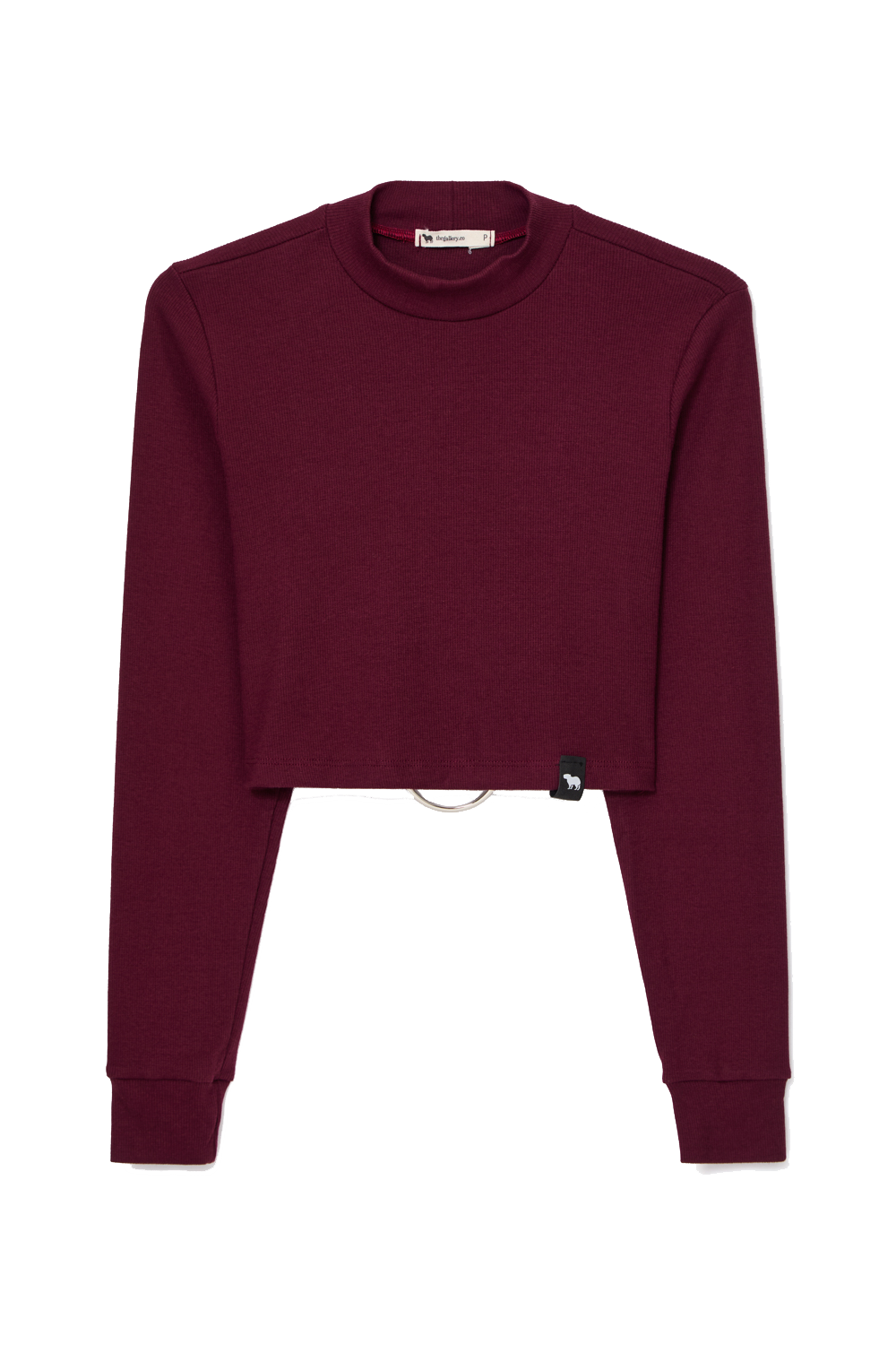 Cropped manga longa bordô