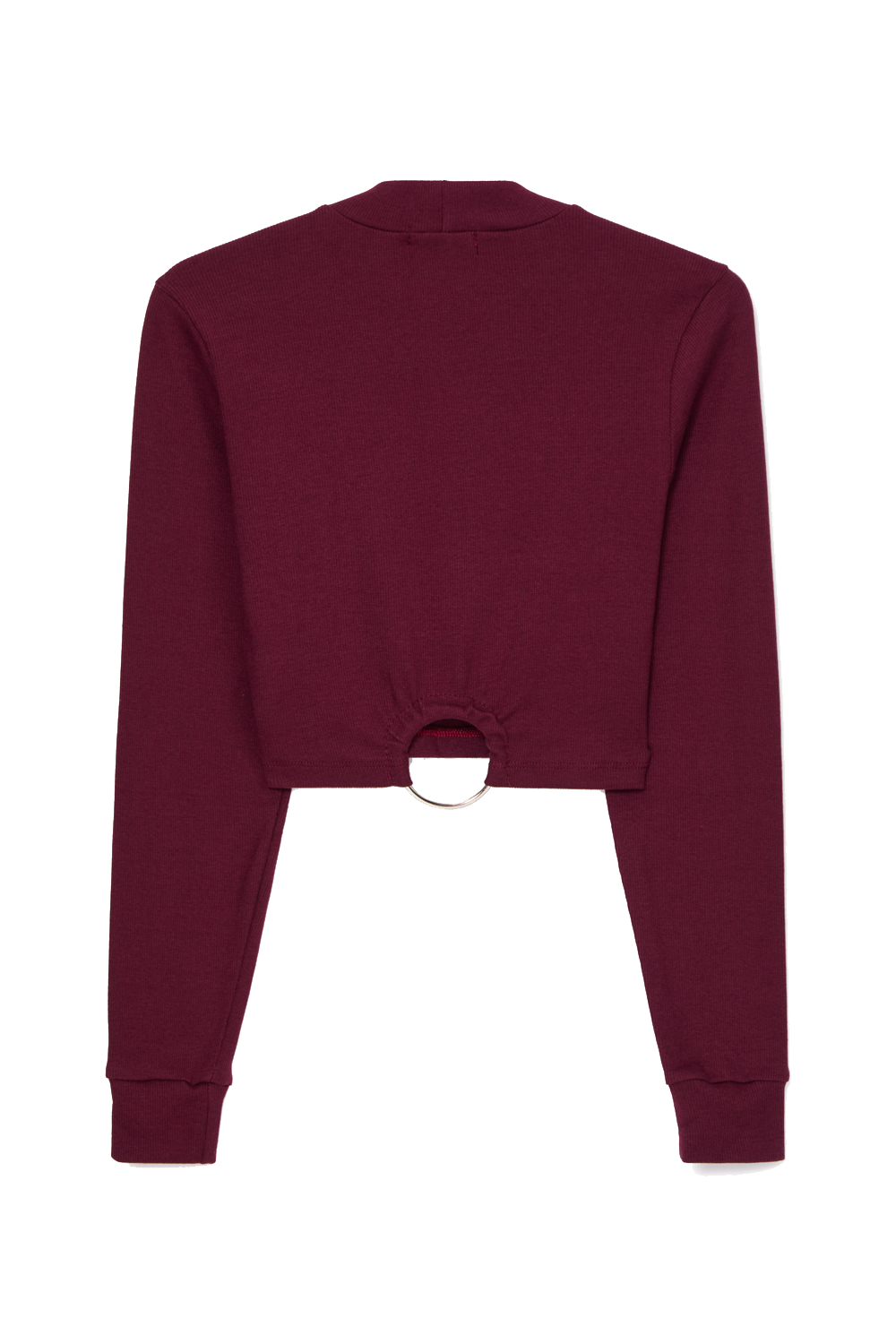 Cropped manga longa bordô