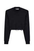 Cropped manga longa preto