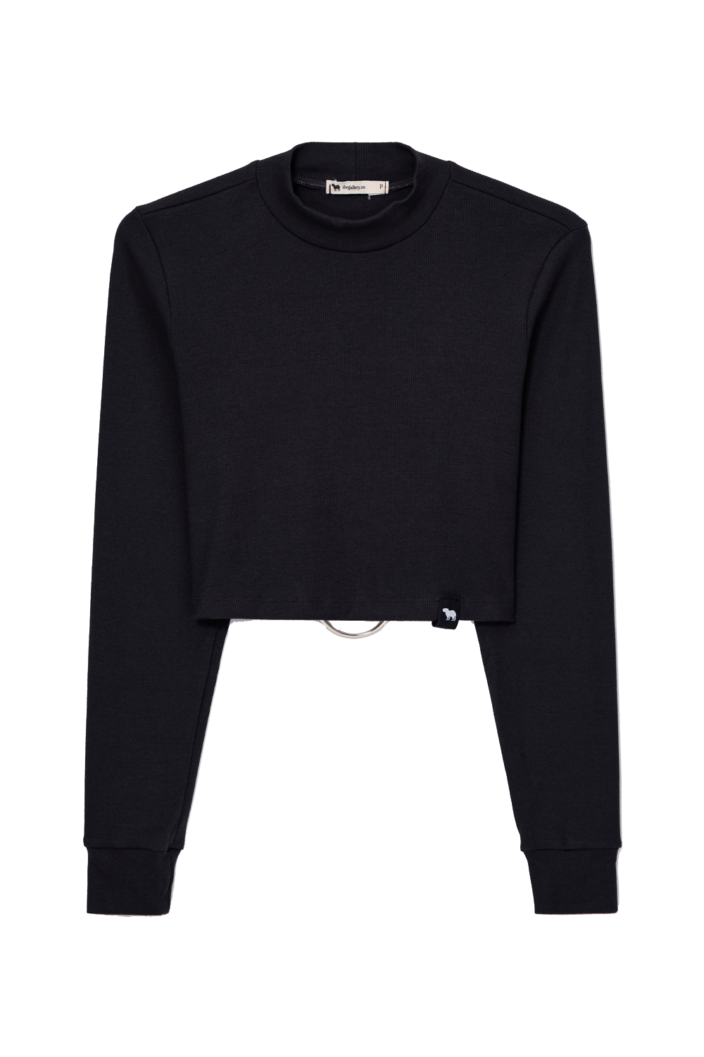 Cropped manga longa preto