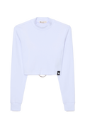 Cropped manga longa branco